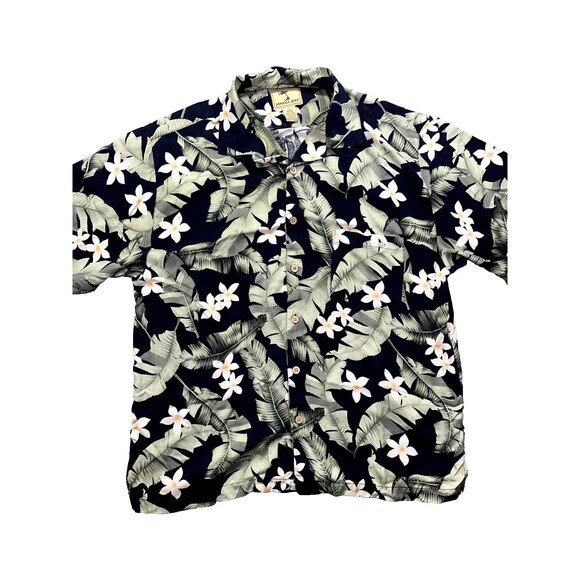 Men's Jamaica‎ Jaxx 100% Silk Shirt Size L Short Sleeve Button Down Floral EUC - Picture 1 of 15